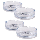 Kuber Industries Decorative Ash tray Stylish|Round Shape Pack of 4 (Transparent)
